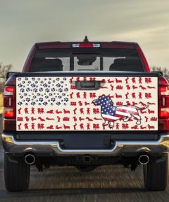 Dog Dachshund American Truck Tailgate Decal Sticker Wrap Dog Dachshund American Truck Tailgate Decal Sticker Wrap