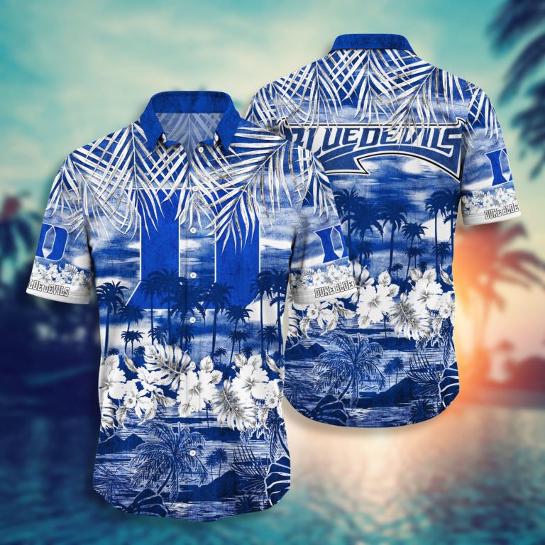 Duke Blue Devils Button Down Hawaiian Shirt