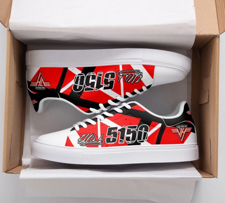 Eddie Van Hallen 51 50 Limited Low top Leather Stan Smith Shoes, Custom Sneaker