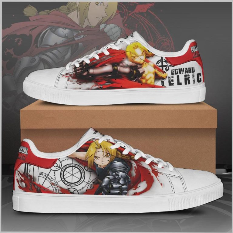 Edward Elric Fullmetal Alchemist Low top Leather Stan Smith Shoes, Custom Sneaker