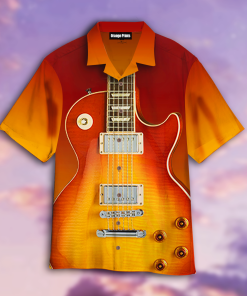Electric Guitar Tropical Button Down Shirt