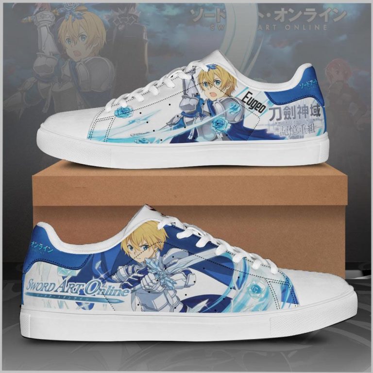 Eugeo Fight Sword Art Online Low top Leather Stan Smith Sneaker, Casual Shoes