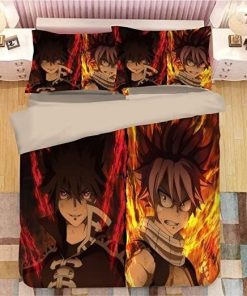 Fairy Tail Bed Set Burning Natsu Anime Bedding