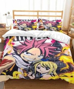 Fairy Tail Bed Set Colorful Natsu Anime Bedding