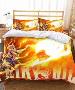 Fairy Tail Bed Set Yellow Natsu Anime Bedding