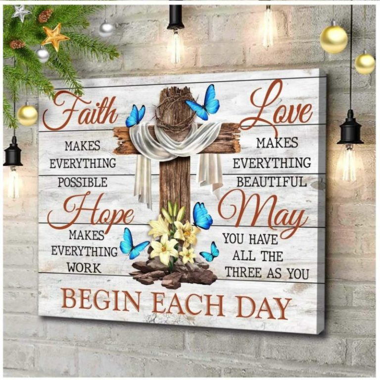 Faith Hope Love Butterfly Wall Art Decor