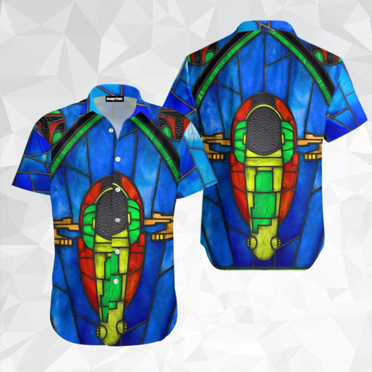 Fett’s Ship Glass Short Sleeve Printed Button Down
