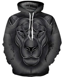 Fierce Optical Illusion Lion Hoodie