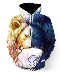 Fire and Ice Lion Hoodie