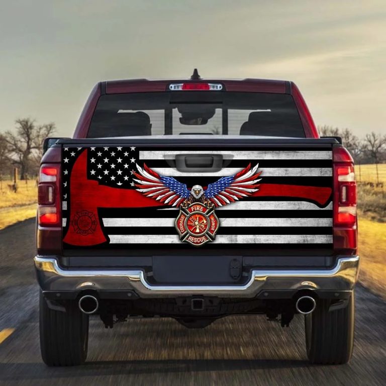 Firefighter The Thin Red Line Truck Tailgate Decal THH3382TD