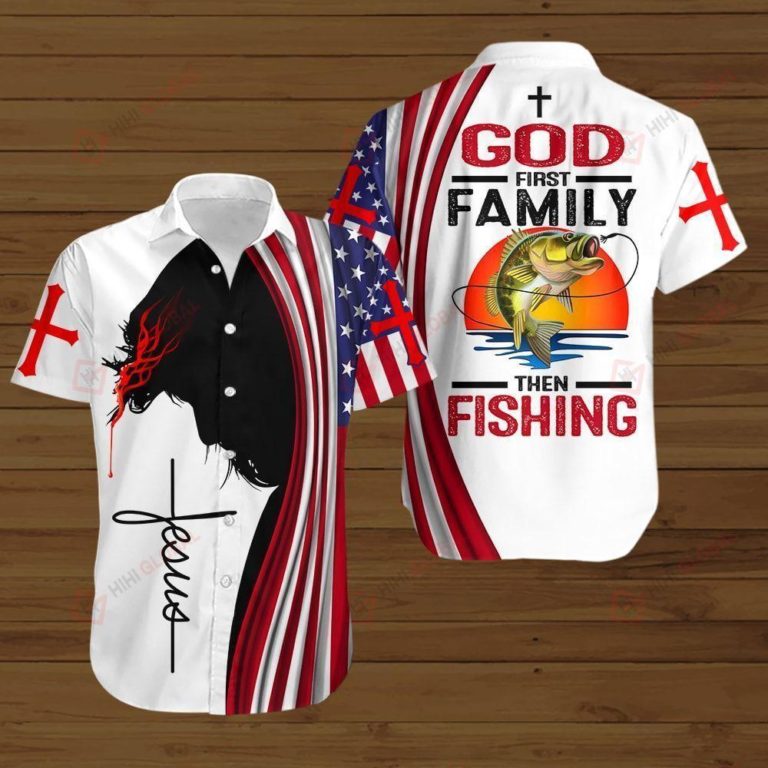 Fishing Short Sleeve Button Down Hawaiian Shirt