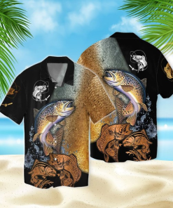 Fishing Short Sleeve Printed Button Down