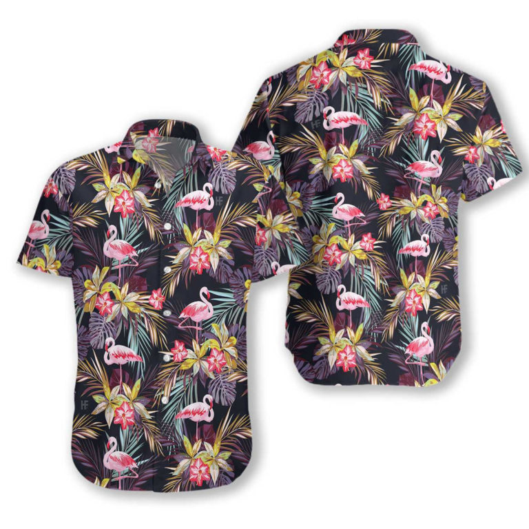 Flamingo Button Down Short Sleeves Shirt