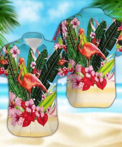 Flamingo Flowers Hawaiian Shirt