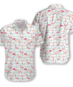 Flamingo Hawaiian Shirt Tropical Sleeve Summer