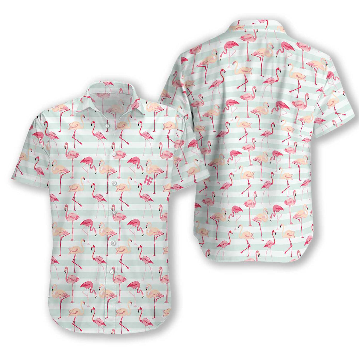 Flamingo Hawaiian Shirt Tropical Sleeve Summer - RobinPlaceFabrics