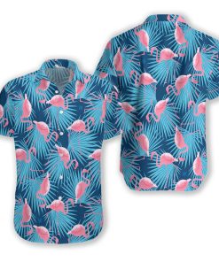 Flamingo Short Sleeve Button Down Hawaiian Shirt