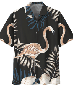 Flamingo Tropical Floral Print Shirt