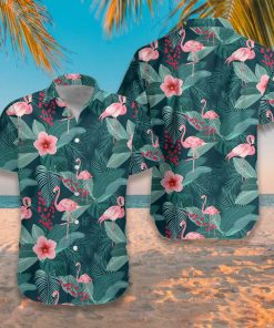 Flamingo Tropical Leaves Palm Tropical Hawaiian Shirt