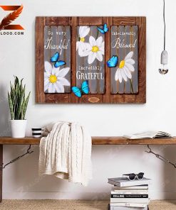 Floral Canvas So Very Thankful Butterfly Wall Art Decor Floral Canvas So Very Thankful Butterfly Wall Art Decor