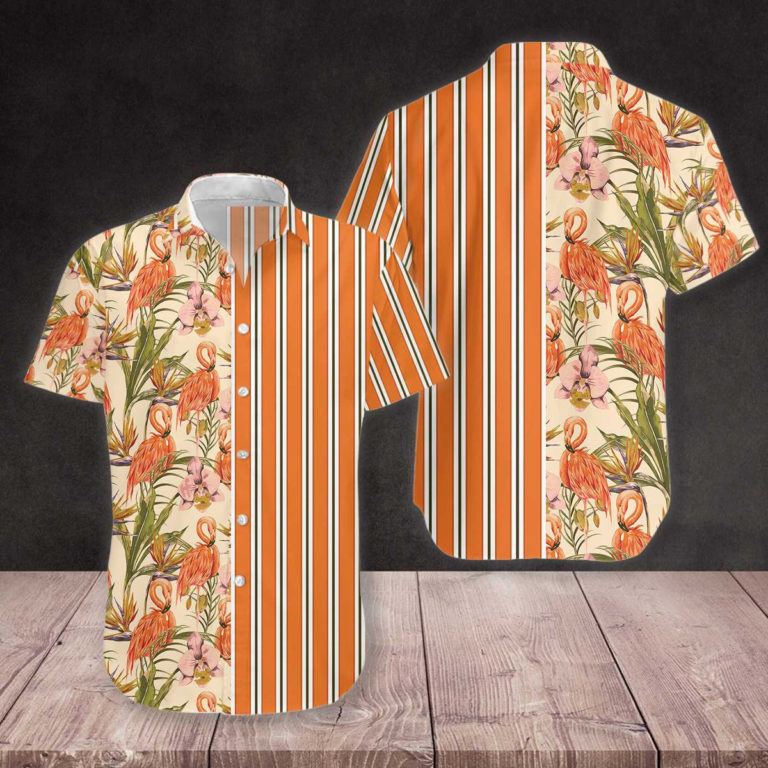 Floral Flamingo Retro Vintage Tropical Button Down Shirt