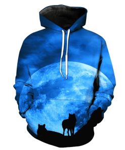 Full Moon Wolf Pack 3D Hoodie