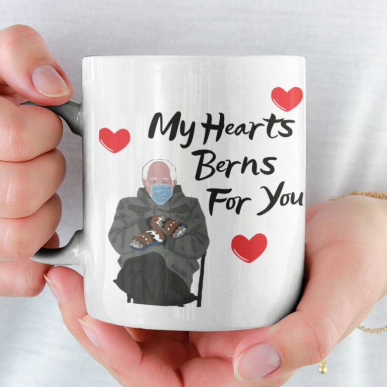 Funny Bernie Sanders Meme Happy Couple In Love Coffee Mug