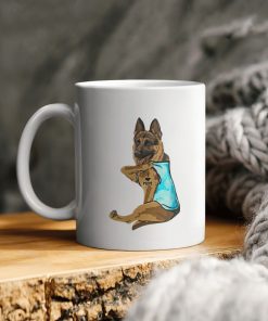 Funny German Shepherd Dog I Love Mom Tattoo Ceramic Coffee Ceramic Mug
