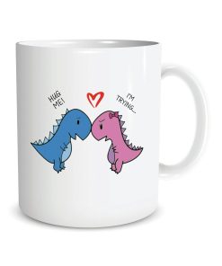 Funny Mugs Hug Me Im Trying Dinosaur Gifts Anniversary Gift Valentines