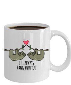 Funny Sloth Coffee Mug Valentines Gift Husband Wife Sweet Couple Meme