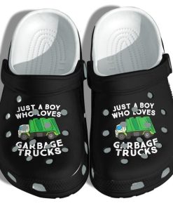 Garbage Trucks Shoes Funny Gifts For Boy – Just a Boy Who loves Garbage Truck  Crocs Shoes