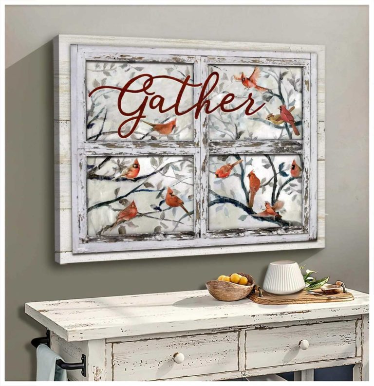 Gather Cardinal Window Canvas & Poster