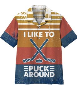 Gearhumsn 3D Hockey Casual Button Down Hawaiian Shirts