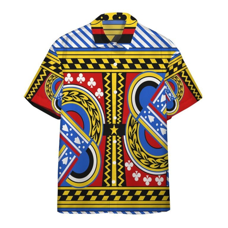 Gearhumsn 3D Queen Of Clubs Argine Casual Button Down Hawaiian Shirts