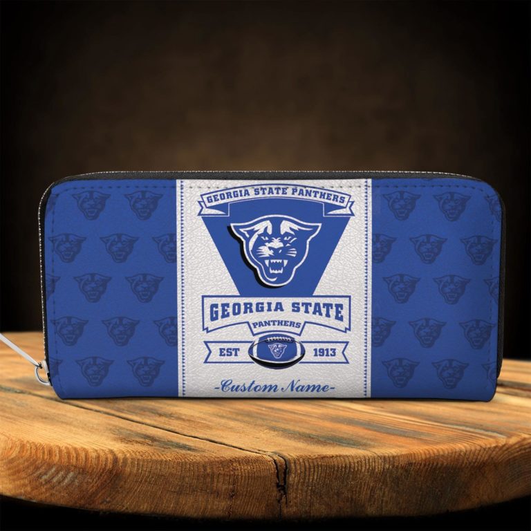 Georgia State Panthers Custom Name Zip Around Wallets