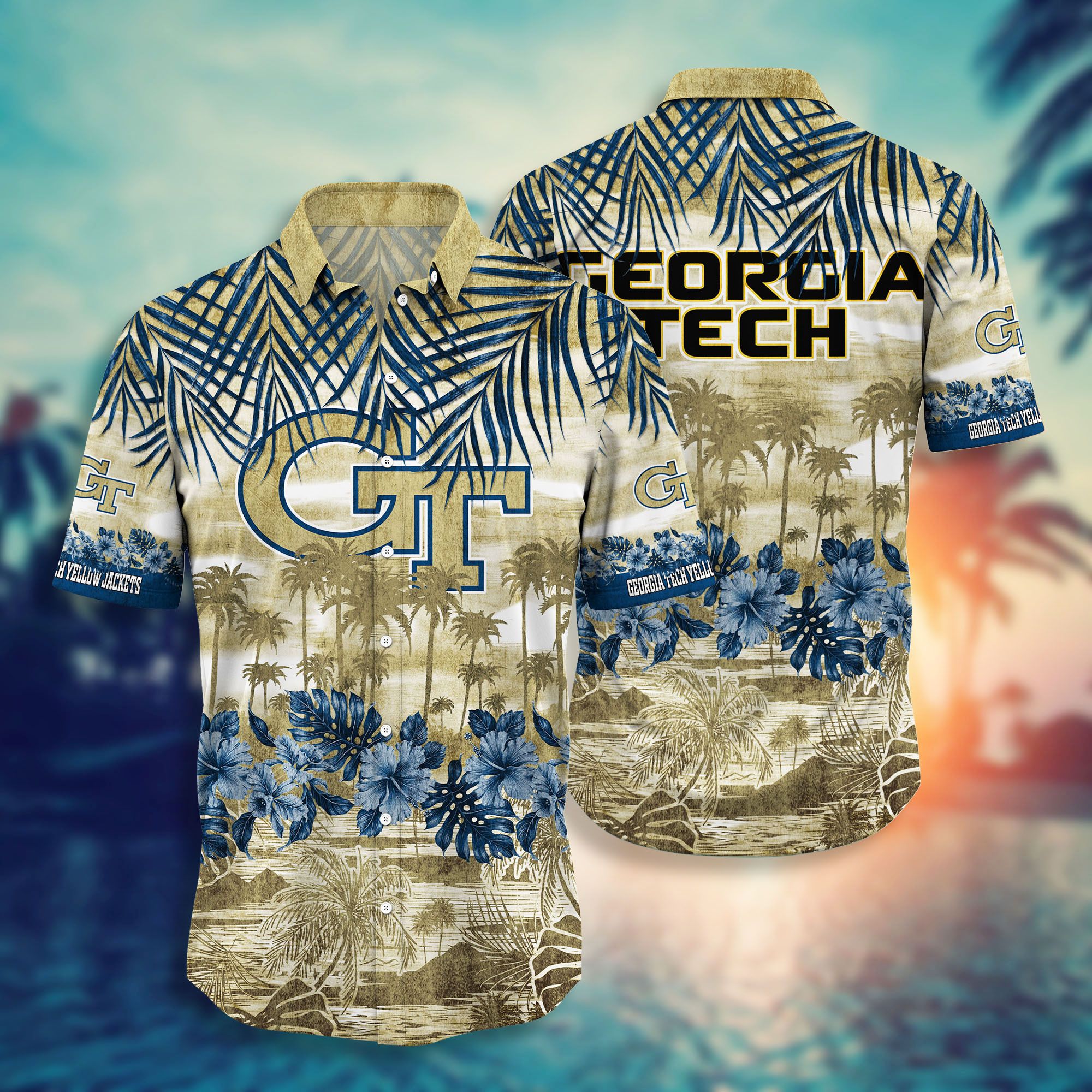 Georgia Tech Yellow Jackets New Hawaii Shirt - RobinPlaceFabrics