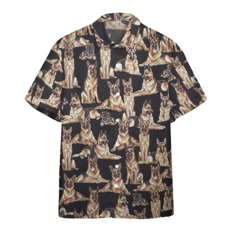 German Shepherd Dogs 3D Custom Casual Button Down Hawaiian Shirts