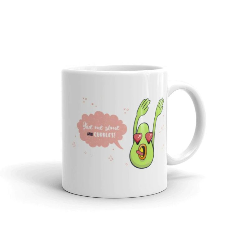 Give Me Some Avo-Cuddles Funny Valentines Couple With Love And Avocado Mash-Up On Love Ceramic Mug