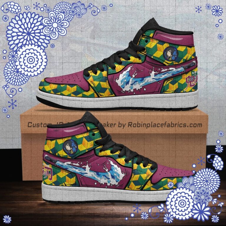 Giyuu Tomioka Boot Sneakers Custom Breathing Demon Slayer Anime Shoes