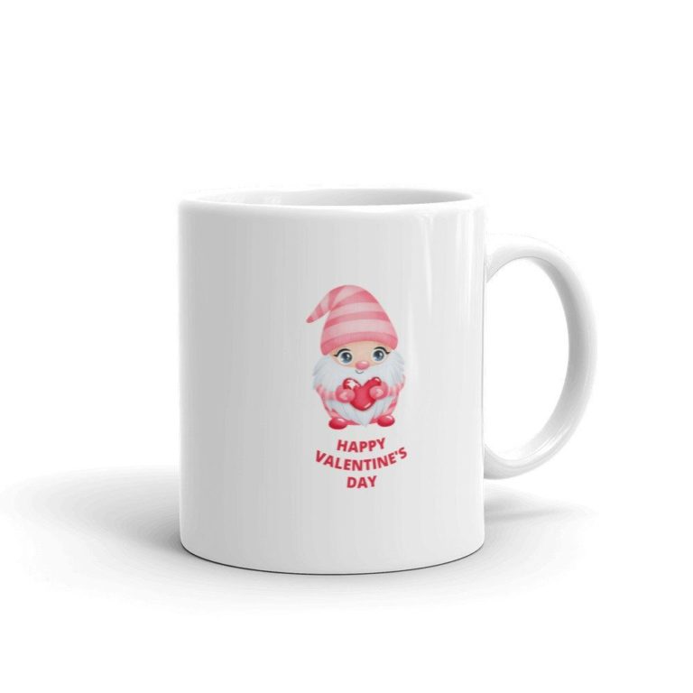 Gnome White Mug Valentine?s Day Gift Super Cute