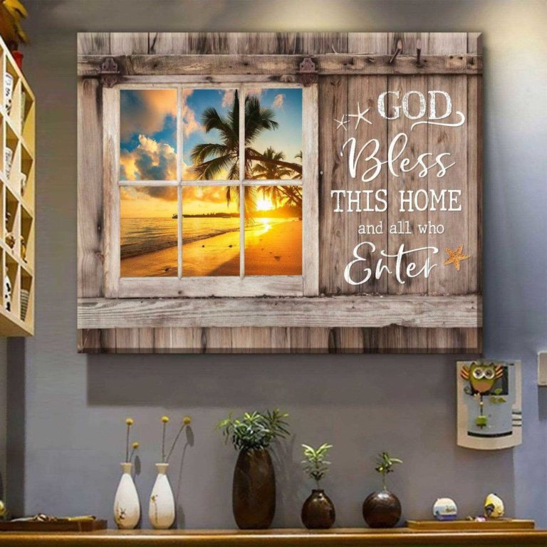 God Bless This Home Wall Art Coastal Decor