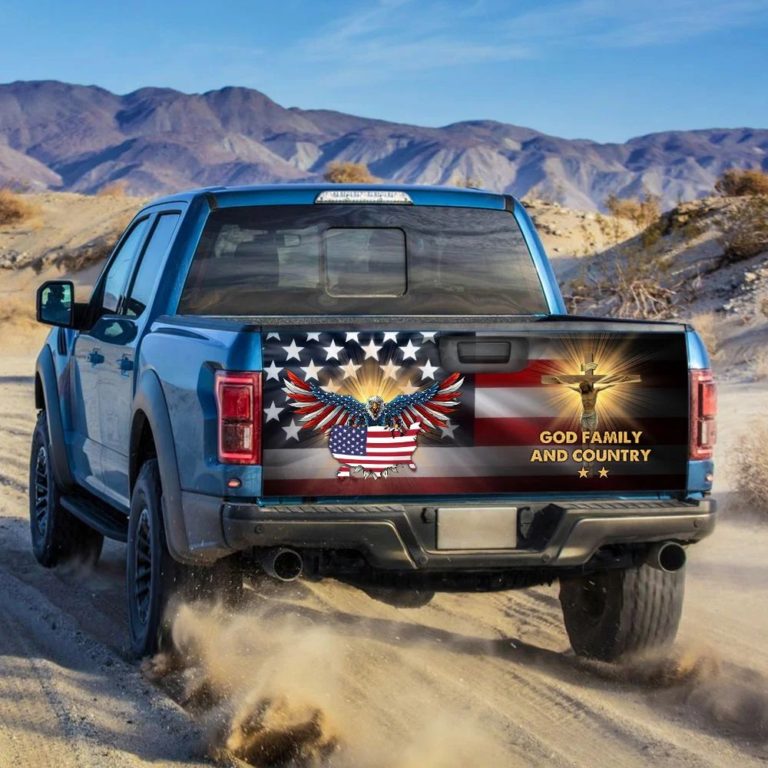 God, Family &amp Country Eagle American Truck Tailgate Decal