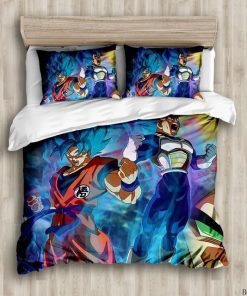 Goku Bed Set Fierce Son Goku And Vegeta Super Saiyan Blue Dragon Ball Z Anime Bedding