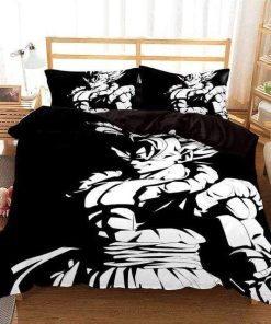Goku Bed Set Gogeta Dangerous Smirk Black and White Dragon Ball Z Anime Bedding
