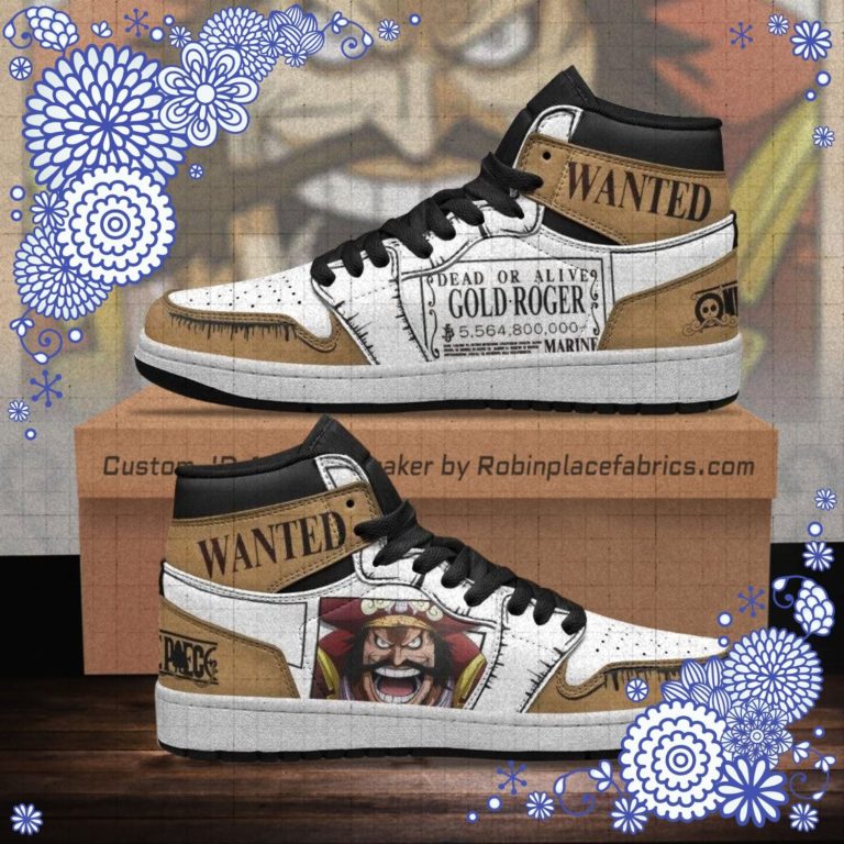 Gol D Roger Wanted Boot Sneakers Custom One Piece Anime Shoes