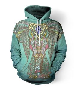 Green Elephant Paint 3D Hoodie Green Elephant Paint 3D Hoodie