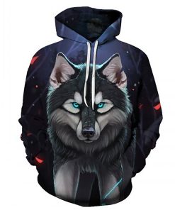 Green Eyed Angry Wolf 3D Hoodies