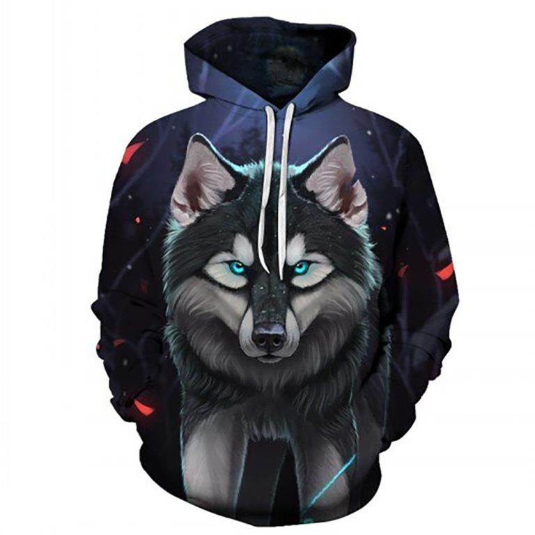 Green Eyed Angry Wolf 3D Hoodies