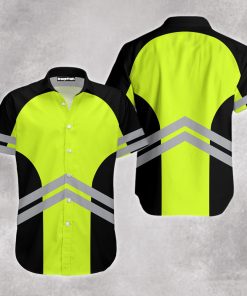 Green Workwear Style Button Down Short Sleeves Shirt