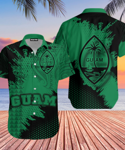 Guam Coat Of Arms Green Cool Hawaiian Shirt